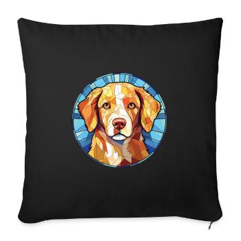 Nouvelle-Écosse canard Tolling Retriever chien aquarelle - Housse de coussin décorative 45 x 45 cm - noir - Devant