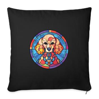 Poodle Dog Breed Colorful Watercolor Illustration - Sofa pillowcase 17,3'' x 17,3'' (45 x 45 cm) - black - Front