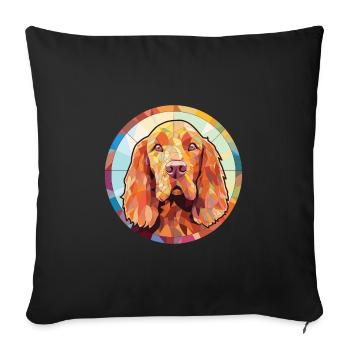 Sussex Spaniel Hunderasse Aquarell Illustration - Sofakissenbezug 45 x 45 cm - Schwarz - Vorne