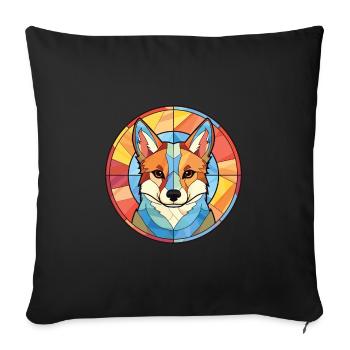 Illustration à l’aquarelle de race de chien suédois Vallhund - Housse de coussin décorative 45 x 45 cm - noir - Devant