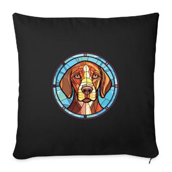 Pointer Dog Breed Colorful Watercolor Illustration - Sofa pillowcase 17,3'' x 17,3'' (45 x 45 cm) - black - Front