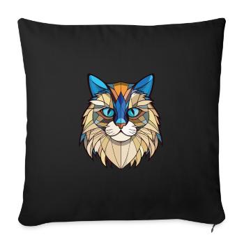 Ragdoll Cat Breed Illustration aquarelle colorée - Housse de coussin décorative 45 x 45 cm - noir - Devant