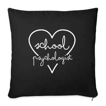 School Psychologist - Sofa pillowcase 17,3'' x 17,3'' (45 x 45 cm) - black - Front