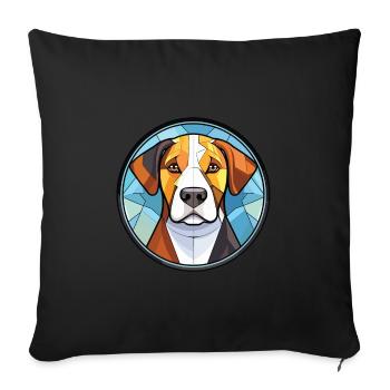 Appenzeller Sennenhund Dog Breed Watercolor Glass - Sofa pillowcase 17,3'' x 17,3'' (45 x 45 cm) - black - Front