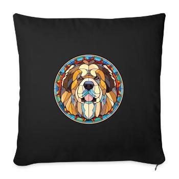Caucasian Shepherd Dog Breed Colorful Watercolor - Sofa pillowcase 17,3'' x 17,3'' (45 x 45 cm) - black - Front