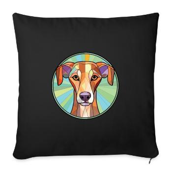 Azawakh chien race coloré aquarelle Illustration - Housse de coussin décorative 45 x 45 cm - noir - Devant
