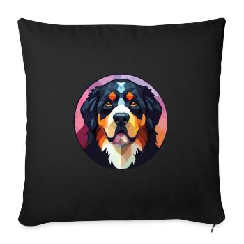 Berner Sennenhund Rasse Aquarell Illustration - Sofakissenbezug 45 x 45 cm - Schwarz - Vorne