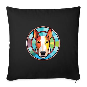 Bull Terrier Dog Breed Watercolor Illustration - Sofa pillowcase 17,3'' x 17,3'' (45 x 45 cm) - black - Front