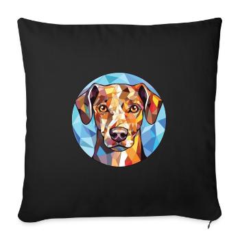Catahoula Cur chien race aquarelle Illustration - Housse de coussin décorative 45 x 45 cm - noir - Devant