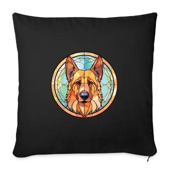 Garafia Shepherd Dog Breed Watercolor Illustration - Sofa pillowcase 17,3'' x 17,3'' (45 x 45 cm) - black - Front