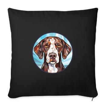 German Shorthaired Pointer chien race aquarelle - Housse de coussin décorative 45 x 45 cm - noir - Devant