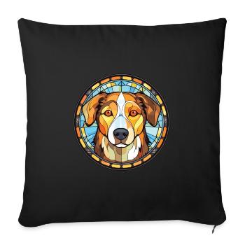 Georgian Shepherd Dog Breed Colorful Watercolor - Sofa pillowcase 17,3'' x 17,3'' (45 x 45 cm) - black - Front