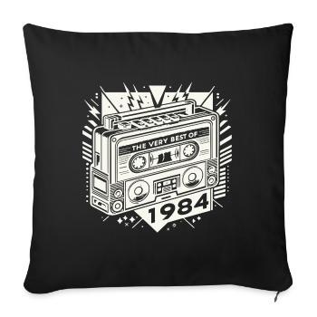 Birthday Very Best Of 1984 Retro - Sofa pillowcase 17,3'' x 17,3'' (45 x 45 cm) - black - Front