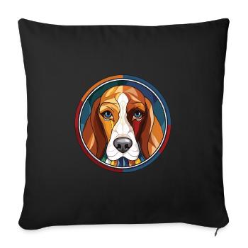 Grand Anglo Francais Tricolore Dog Watercolor - Sofa pillowcase 17,3'' x 17,3'' (45 x 45 cm) - black - Front