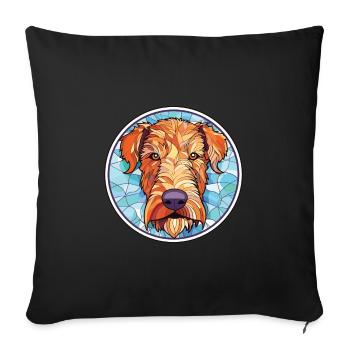 Irish Terrier Dog Breed Watercolor Illustration - Sofa pillowcase 17,3'' x 17,3'' (45 x 45 cm) - black - Front