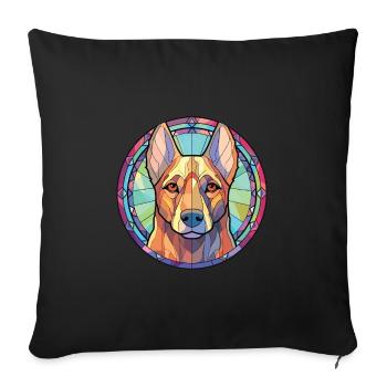 Kai Ken Dog Breed Colorful Watercolor Illustration - Sofa pillowcase 17,3'' x 17,3'' (45 x 45 cm) - black - Front