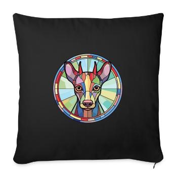 Mexican Hairless Dog Breed Watercolor Illustration - Sofa pillowcase 17,3'' x 17,3'' (45 x 45 cm) - black - Front