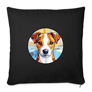 Parson Russell Terrier Hunderasse Aquarellglas - Sofakissenbezug 45 x 45 cm - Schwarz - Vorne
