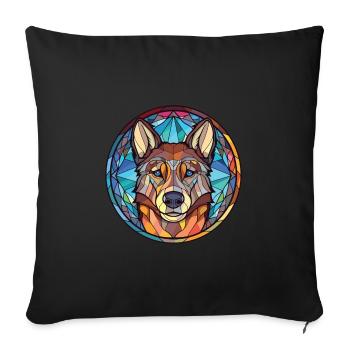 Tamaskan Dog Breed Watercolor Glass Illustration - Sofa pillowcase 17,3'' x 17,3'' (45 x 45 cm) - black - Front