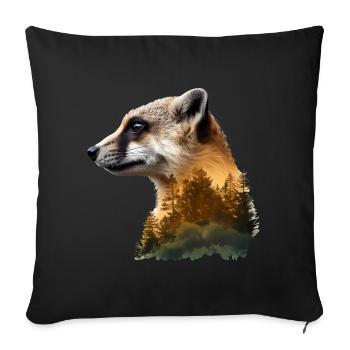 Suricate - Housse de coussin décorative 45 x 45 cm - noir - Devant