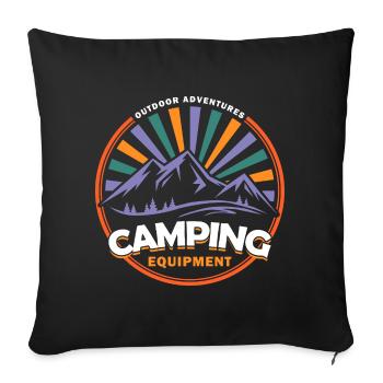 Outdoor Adventures - Camping Equipment - Sofa pillowcase 17,3'' x 17,3'' (45 x 45 cm) - black - Front