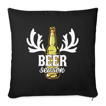 bière, boire une bière, fan de bière - Housse de coussin décorative 45 x 45 cm - noir - Devant