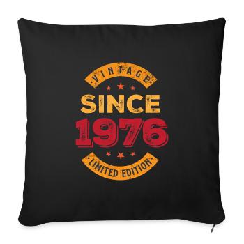 Millésime 1976 - Housse de coussin décorative 45 x 45 cm - noir - Devant