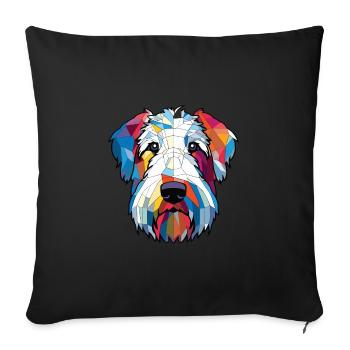 Sealyham Terrier Dog Breed Watercolor Illustration - Sofa pillowcase 17,3'' x 17,3'' (45 x 45 cm) - black - Front