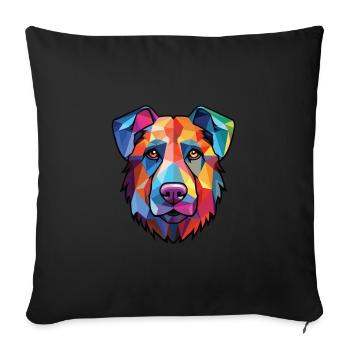 Taigan Kyrgyzdyn Taighany Dog Breed Watercolor - Sofa pillowcase 17,3'' x 17,3'' (45 x 45 cm) - black - Front