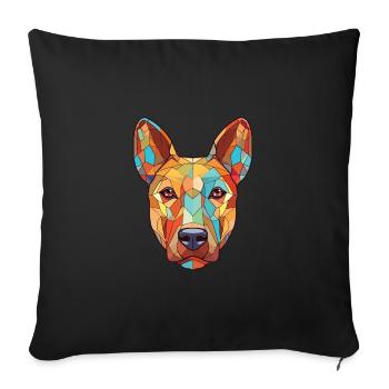 Thai Ridgeback Dog Breed Watercolor Illustration - Sofa pillowcase 17,3'' x 17,3'' (45 x 45 cm) - black - Front