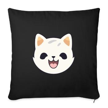 Asian Cat Colorful Cartoon Watercolor Illustration - Sofa pillowcase 17,3'' x 17,3'' (45 x 45 cm) - black - Front