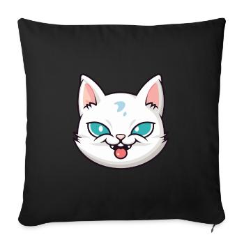 Burmilla Cat Cartoon Watercolor Illustration - Sofa pillowcase 17,3'' x 17,3'' (45 x 45 cm) - black - Front