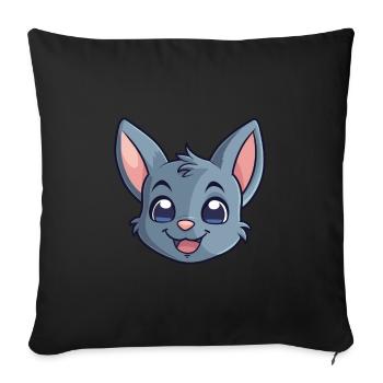 Korat Cat Colorful Cartoon Watercolor Illustration - Sofa pillowcase 17,3'' x 17,3'' (45 x 45 cm) - black - Front