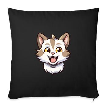 Bambino Cat Cartoon Illustration à l’aquarelle - Housse de coussin décorative 45 x 45 cm - noir - Devant