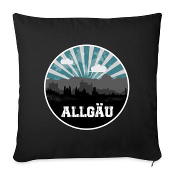 Ligne d’horizon de l’heure bleue de l’Allgäu - Housse de coussin décorative 45 x 45 cm - noir - Devant