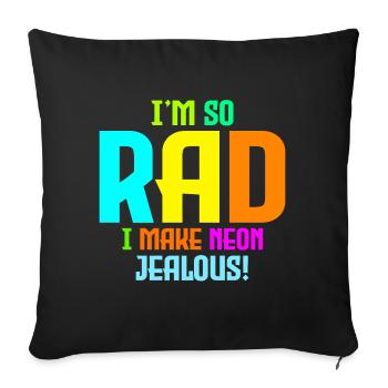 Rad '80s Neon-Inspired Design - Retro Style - Sofa pillowcase 17,3'' x 17,3'' (45 x 45 cm) - black - Front