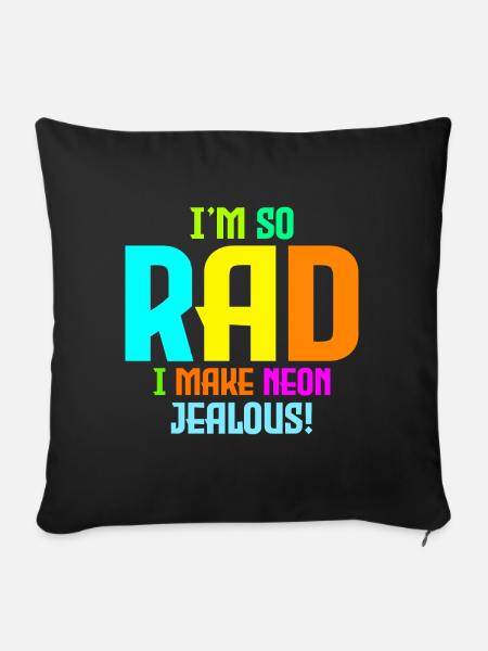 Rad 80er Jahre Neon-inspiriertes Design - Retro-Stil - Sofakissenbezug 45 x 45 cm - Schwarz