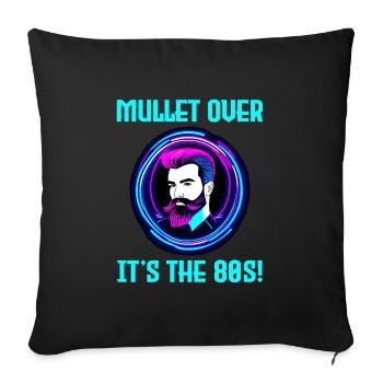 Néon rétro Signe des années 80 Style Mulet Hair - Housse de coussin décorative 45 x 45 cm - noir - Devant
