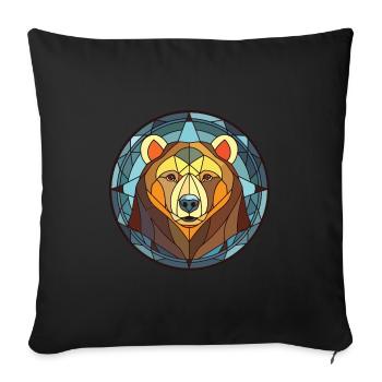 Bear Colorful Watercolor Animal Pet Illustration - Sofa pillowcase 17,3'' x 17,3'' (45 x 45 cm) - black - Front