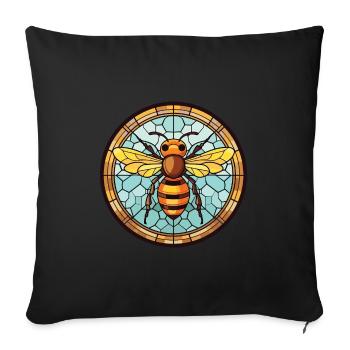 Bee Colorful Watercolor Animal Pet Illustration - Sofa pillowcase 17,3'' x 17,3'' (45 x 45 cm) - black - Front