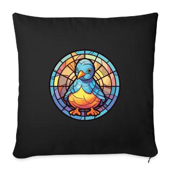 Chick Colorful Watercolor Animal Pet Illustration - Sofa pillowcase 17,3'' x 17,3'' (45 x 45 cm) - black - Front
