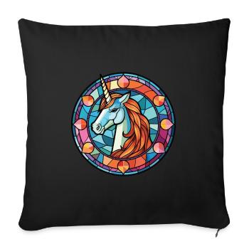 Unicorn Colorful Watercolor Animal Illustration - Sofa pillowcase 17,3'' x 17,3'' (45 x 45 cm) - black - Front