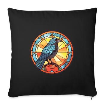 Crow Colorful Watercolor Animal Pet Illustration - Sofa pillowcase 17,3'' x 17,3'' (45 x 45 cm) - black - Front
