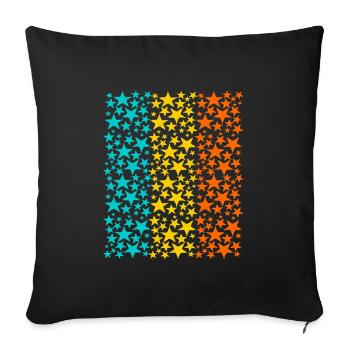 Glowing Rainbow Stars Pattern - Sofa pillowcase 17,3'' x 17,3'' (45 x 45 cm) - black - Front