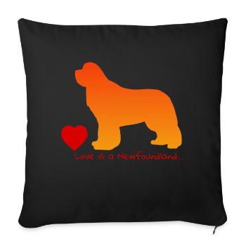 Love is a Newfoundland 018 - Sofa pillowcase 17,3'' x 17,3'' (45 x 45 cm) - black - Front