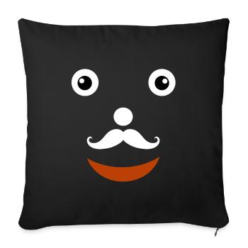 Vintage Clown Face for Costumes - Sofa pillowcase 17,3'' x 17,3'' (45 x 45 cm) - black - Front