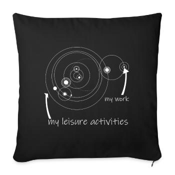 life & work circles (white) - Sofa pillowcase 17,3'' x 17,3'' (45 x 45 cm) - black - Front