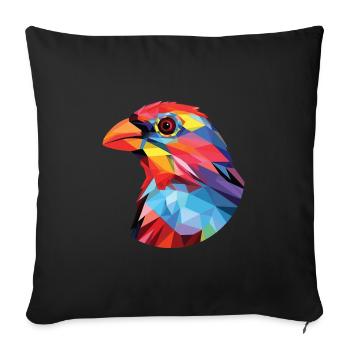 Finch Buntes Aquarell Tier Haustier Illustration - Sofakissenbezug 45 x 45 cm - Schwarz - Vorne