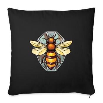 Bee Colorful Watercolor Animal Pet Illustration - Sofa pillowcase 17,3'' x 17,3'' (45 x 45 cm) - black - Front