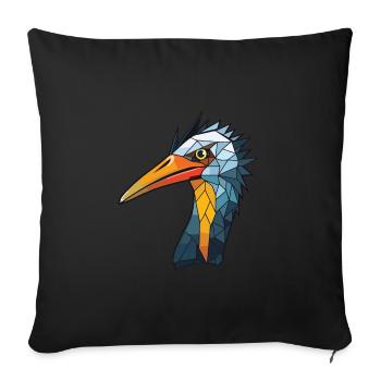 Cormoran coloré aquarelle Animal Illustration - Housse de coussin décorative 45 x 45 cm - noir - Devant